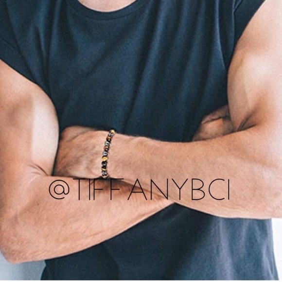 Stone Hematite Tiger Eye Bracelet - Picture 7 of 9